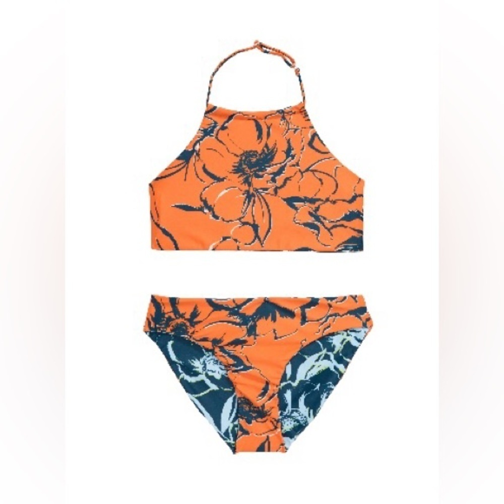 ZELLA Two Piece Reversible Halter Top bikini Size 10